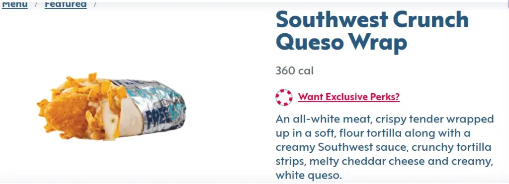 sonic soutwest crunch queso wrap